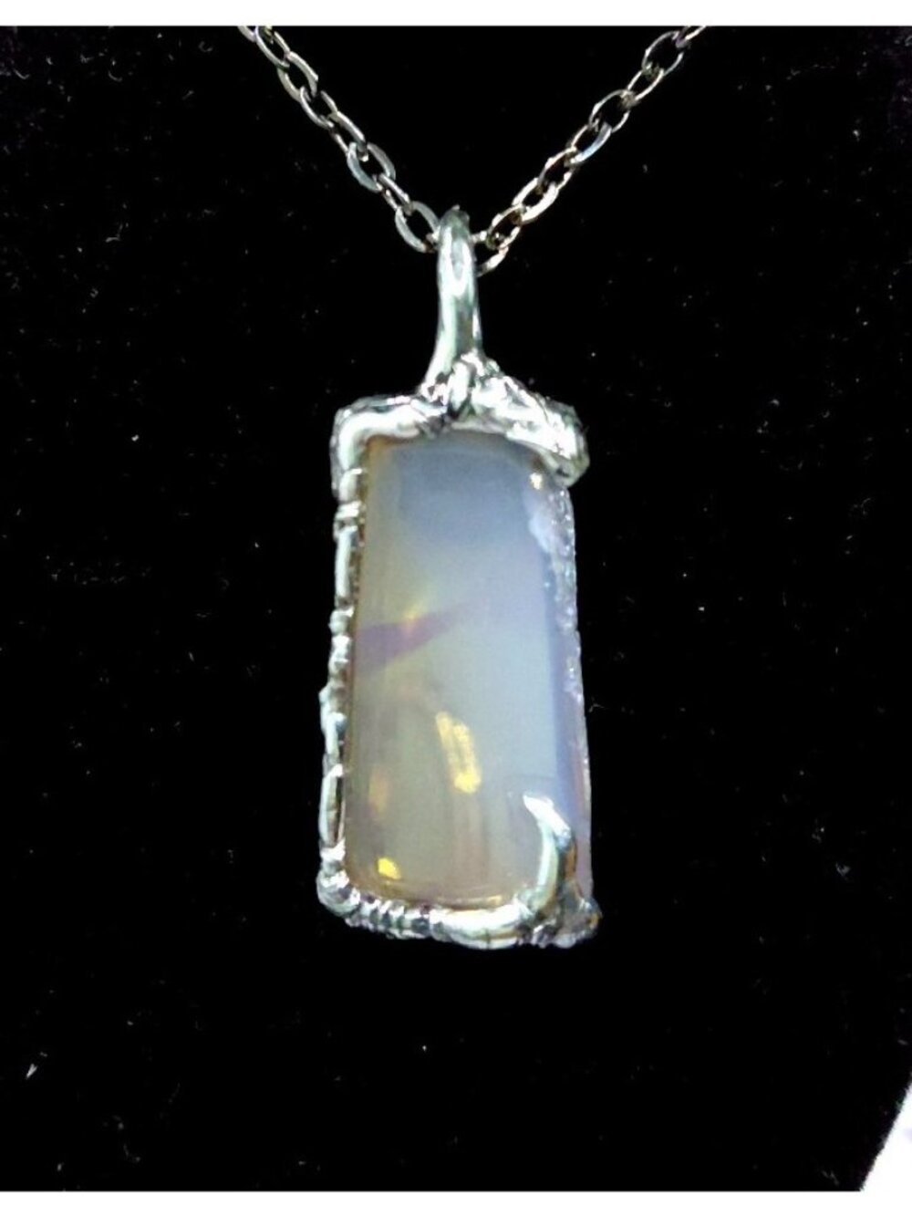 Aura agate crystal necklace